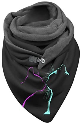 CCOOfhhc 2021 Neu Schal Damen Dreieck Groß Dreieckschal Elegant Winter Schals mit Knöpfen Warme Weich Scarf Dreieckstuch Wickelschal Herbstschal Deckenschal