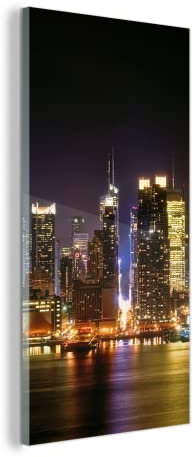 Glasbild Glasfoto Wandbild Bilder Deko 80x160 cm New York - Manhattan - Skyline