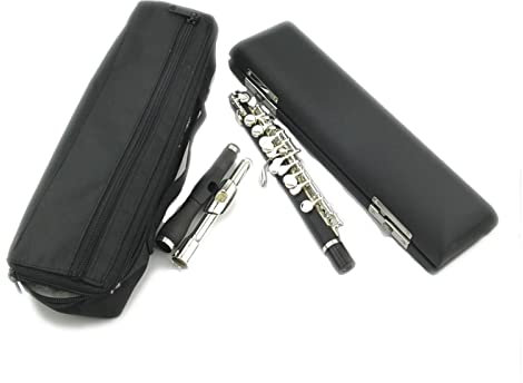 Querflöte Piccolo Composite Holz & Kopf Silber Überzogene Tasten W Ledertasche