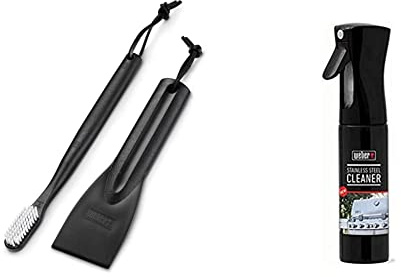 Weber 6202 - Kit De 2 Utensilios De Limpieza Weber + 17682 Producto de Limpieza para Parrilla y Horno - Productos de Limpieza para Parrillas y hornos