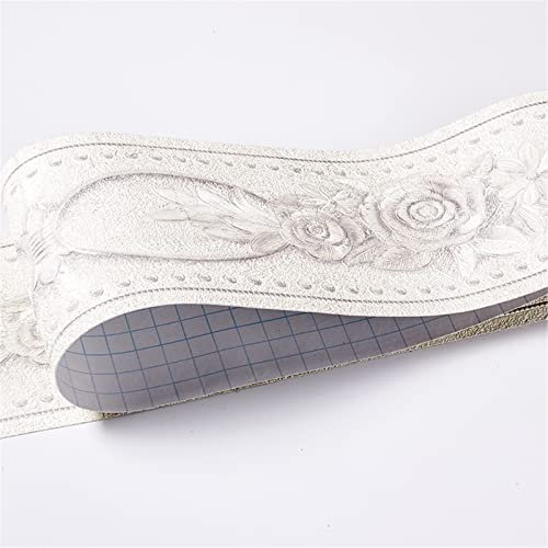 Frise Murale Autocollant Papier Peint Autocollant imperméable en PVC Plinthe Autocollant de cuisine et de salle de bain Décor Muralpivoine blanche 10cm X 500cm