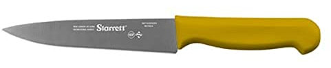 Starrett Professional Stainless Steel Chefs Kitchen Knives - Narrow Triangular Profile - 6-inch (150mm) - Yellow Handle