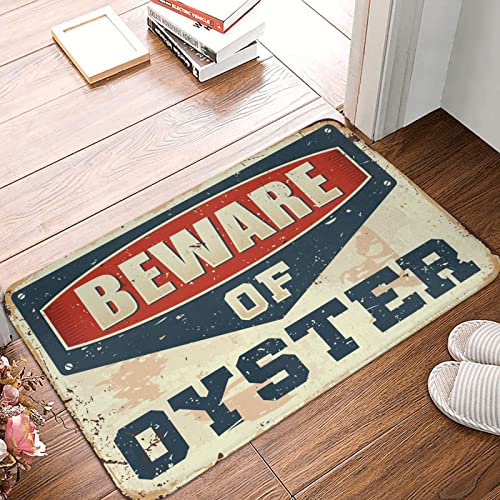 Décoration de bar extérieure Méfiez-vous des huîtres Tapis de bienvenue personnalisé Tapis de porche avant Décoration d'automne (taille : 65 x 90 cm)