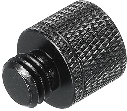 sourcing map Mikrofonständer Adapter 1/4 Buchse auf M10 Stecker Kamera Schraube Schwarz | Kamera Schraube Gewinde Adapter für Mikrofon Stativ Halterung