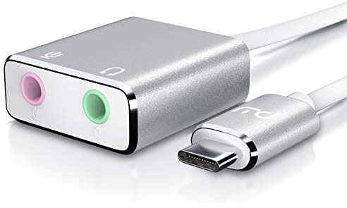 CSL - Scheda audio esterna USB C in alluminio – 1 x Microfono 1x Cuffie – Convertitore DAC (da digitale ad analogico) - Scocca in alluminio – Android macOS Windows Linux – Plug&Play