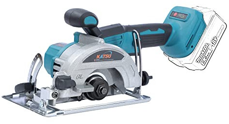 KATSU FIT-BAT Sega Circolare a Batteria Brushless 21V 5 125mm senza Spazzole con Lama 30T e Portatile Manico Lungo, per Legno Piastrelle Metallo, senza Batteria