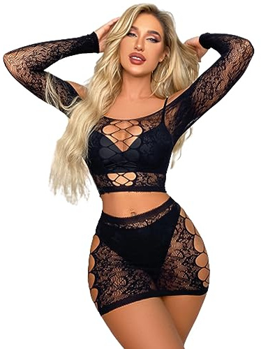 V-Ting sexig damoutfit, dam underkläder strumpor bodystocking fishnet bodys sexiga babydollar strumpbyxor öppen, Ftlkq vit, S/L