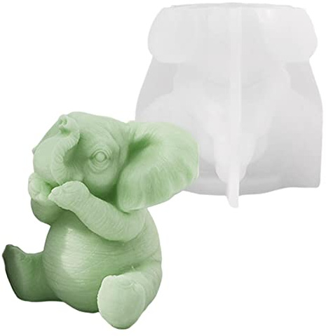 Moule Éléphant - Moule à Fondant en Silicone Bébé Éléphant Mignon 3D | Éléphant bricolage savon moules animaux bougie moules pour savon faisant barre silicone bougie moule bricolage artisanat Rianpesn