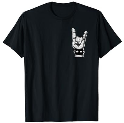 Pommesgabel Rock Hand | kleines Design | Heavy Metal Symbol T-Shirt
