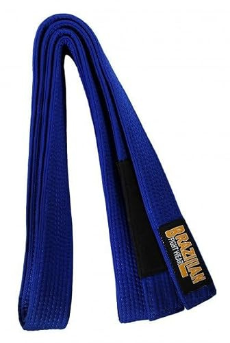 BUDOFIGHT Ceinture de JJB (jiu-Jitsu brésilien) piquée Bleue (40, Millimètres, 280, Centimètres, 4, Millimètres, 280, Centimètres, 40, Millimètres)