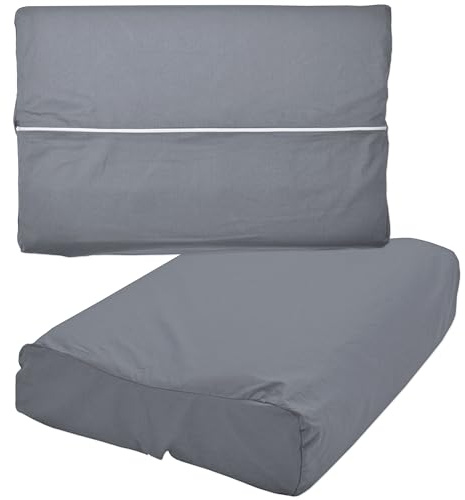 Nackenkissen Bezug 40x60 cm Anthrazit Gesundheitskissen Überzug | Baumwolle Gesundheitskissen Vollschutzbezug mit Reißverschluss, Überzug für Nackenstützkissen, Universalbezug, Kissenhülle