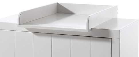 möbelando Wickelaufsatz >Erik< in Weiß aus Massiv Kiefer und MDF - 76x10x54cm (BxHxT)