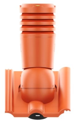 Entlüfterkamin EcoLine Premium DN125 für Nelskamp Finkenberger, IBF Vojens - Doppelrömer Dachziegel Dachlüfter Lüfter (RAL 8004 - Ziegelrot)