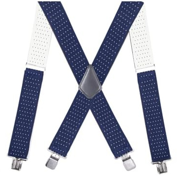 KLONKEE Bretelle da Uomo Larghe, Eleganti Extra Forte Con Forti Clip di Metallo Clip Regolabile Ampio 5 cm a Forma di X con Clip Robuste