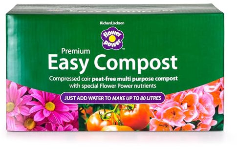 Richard Jackson's Easy Compost Coir Compost Enriched With Long Lasting Fertiliser, 8X 10L Blocks Makes Up To 80L