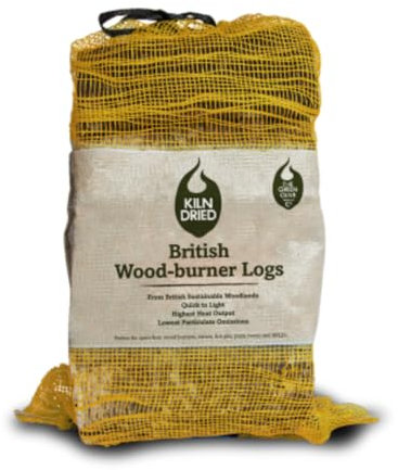 Kiln Dried Logs (6kg / 27Litre) for Wood Burners, Log Burner Stoves, Camping Fire Pit and Stoves - Low Moisture, Long-Lasting, High Heat - Sustainably Sourced UK Firewood