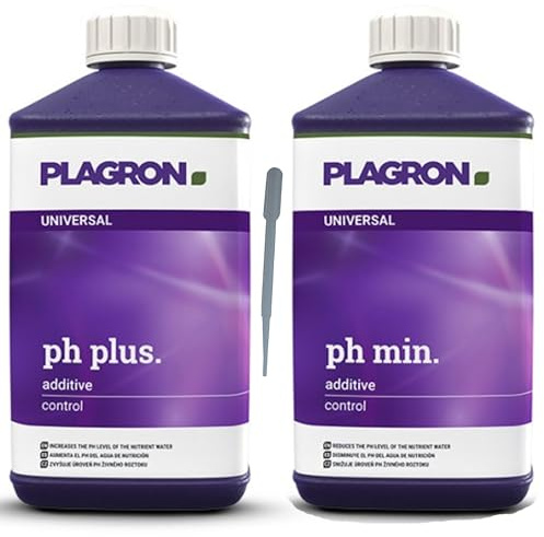 Plagron pH Up 500ml und Plagron PH Down 500ml im Set - Plagron PH- 500ml, Plagron PH+ 500ml, pH-Regulatoren für Pflanzen, pH-Senker und pH-Heber für Grow