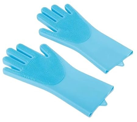 CHUDOU Cleaning Gloves,Pet Beauty Cleaning Gloves,Kitchen Dishwashing Gloves Dishwashing Gloves (Color : Pink)(Blau)