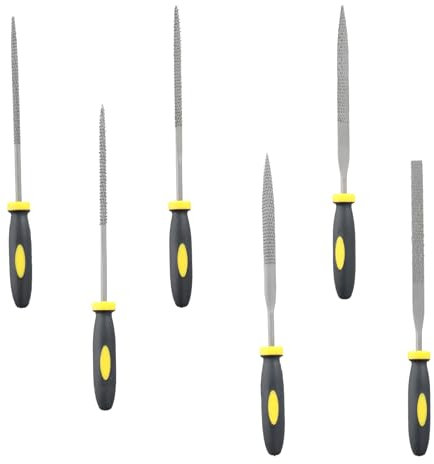 Profi Handfeilensatz für Metall und Holz - 6-teiliges Set inklusive Metallfeile, Holzfeile, Metallfeilen, Rundfeile Metall, Rhombische Feile - für Haus-, Garage- und Werkstattnutzung