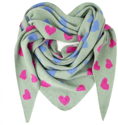 Glamexx24 Damen Dreiecksform Winterschal: Liebe Muster Halstuch Trend XXL Sehr Weicher Schal