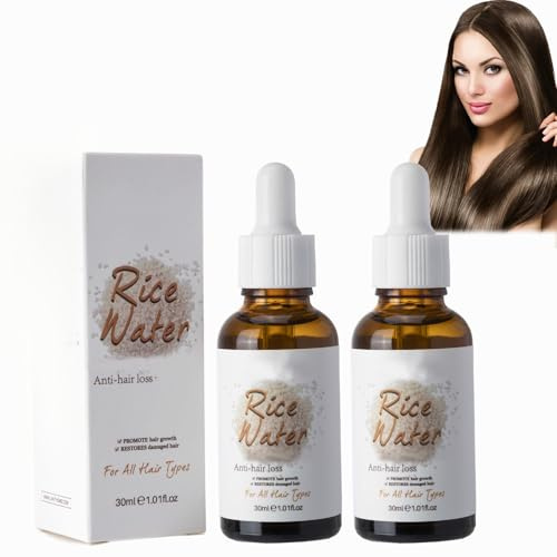 2Pcs Sérum D'eau de riz 30 ml Pour la Croissance Des Cheveux, Rice Serum, Sérum de Croissance du Cuir Chevelu Pour Cheveux Secs et Abîmés, Cheveux Clairsemés et Perte de Cheveux serum3-6