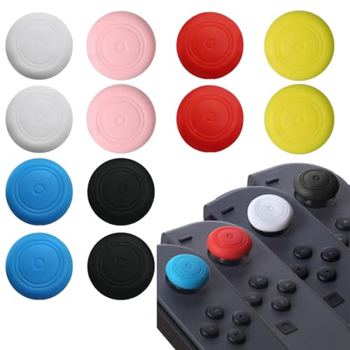 Ersatzkappe für Controller Switch Joystick Kappen, 6 Paar oystick Kappen, Thumb Grip Analog Stick Cover Controller Kappen, Thumbsticks Protege, einfache Installation, verbessertes Spielerlebnis