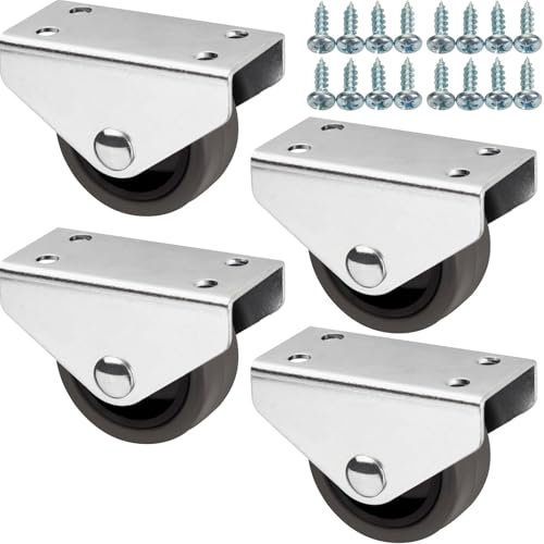 SOTECH 4 roulettes fixes PASSAU Ø 40 mm avec kit de vis pour montage au sol Roulettes fixes de transport Roulettes de coffre