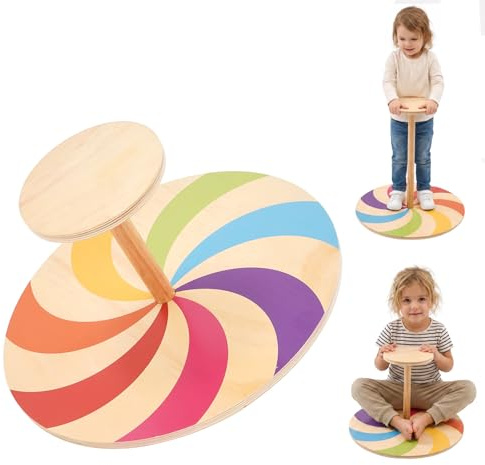 Silla giratoria de madera para niños, asiento de entrenamiento Sensory Balance, silla grande Sensory Chair, sentado y girando
