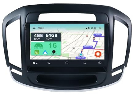 YUNTX [2+64G] Android 16 Bilradio för Opel Insignia 2013-2016:[Inbyggd CarPlay/Android Auto/GPS] -IPS 9-tums pekskärm-DAB/Bluetooth 5.0/MirrorLink/rattstyrning/USB/4G/WiFi/2 Din