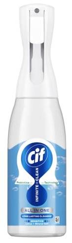 Cif Infinite Clean Sensitive Lotus & Mineral Salt All in One Cleaner Spray with probiotics technology for a long-lasting clean* 590 ml