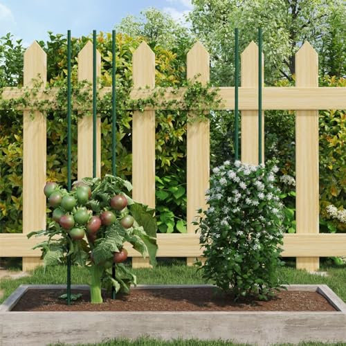 Brokky 319369 Garden Plant Stakes 30 pcs Green 115 cm Steel Garden Plant Stakes,Coated Steel Shrub/Vine Support Spikes