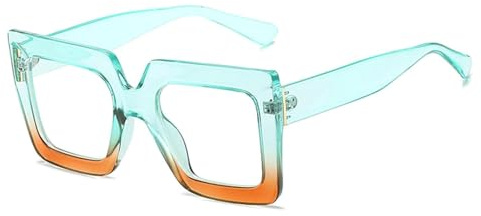 glasögonbågar Fyrkantiga glasögonbågar Transparenta glasögonbågar i två färger Anti-blå ljusa glasögonbågar för kvinnor Snygga glasögon med stor ram Lättvikt