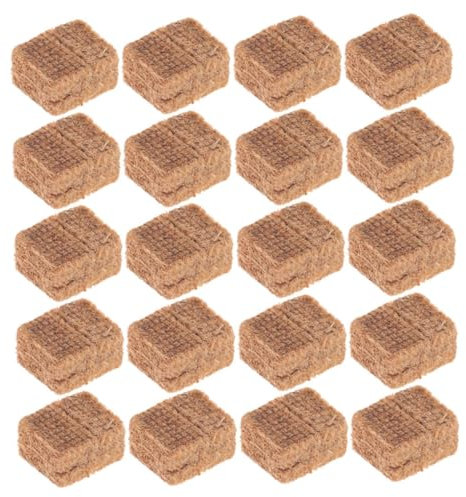Kisangel 20pcs Charcoal Ignition Tablets Quick Ignition Long Burning Time Brown Pine Wax Outdoor Kindling Blocks for Bbq and Garden Fire Pits