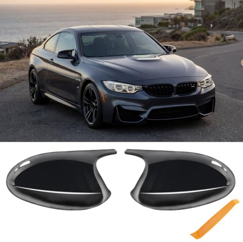 Spiegelkappen, 1 Paar Auto Rückspiegelkappen Abdeckung, passend für 3er E90 E91 E92 E93 E87 E81 Baujahr 2006-2008, glänzend schwarz Außenspiegel Cap Ersatz