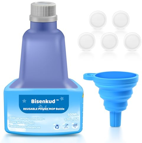 Återanvändbar påfyllningsflaska för Swiffer WetJet Kit Spray Mop, 500 ml påfyllningsflaska, inkluderar 1 flaska 1 silikontratt 5 silikontätning (innehåller inga rengöringsmedel