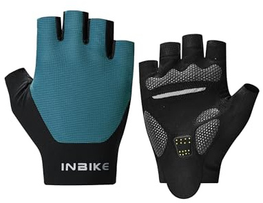 INBIKE Fahrradhandschuhe MTB sim Racing Handschuhe Sommer Halbfinger Herren Damen Trainingshandschuhe Atmungsaktiv Motocross gym Golfhandschuhe Blau L