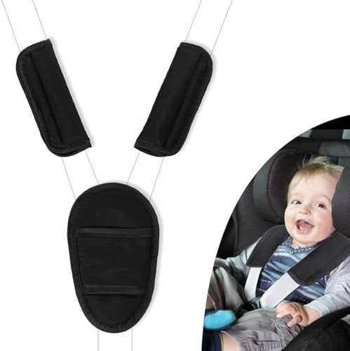 Yuqilin 3 Stück Gurtpolster Kinder Set Baby Sicherheitsgurt Schulterpolster | Universal Baby Autositz Gurtbezüge Gurtschutz Auto Autogurt Polster für Babyschale Kinderwagen Autositze Sicherheitsgurt