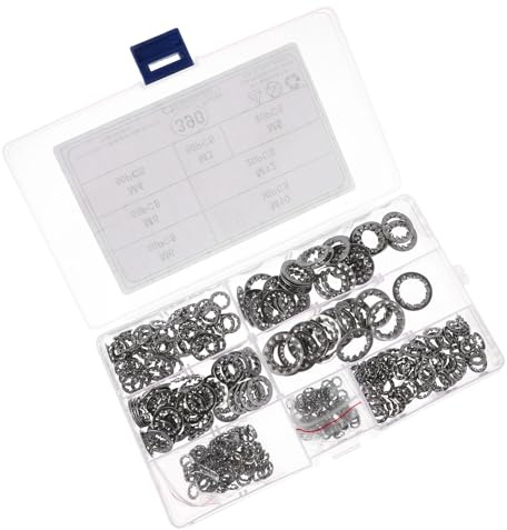 Mipcase 390 pièces Rondelles Serrées Acier Inoxydable Assortiment Anti-desserrage Absorption Chocs Kit de Fixation et Pratique