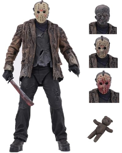 Jiumaocleu Figurine Jason Voorhees, action figure articolabile di Jason Voorhees, figurina di Natale con accessori in PVC, regalo di compleanno, articolo da collezione per adulti, 18 cm