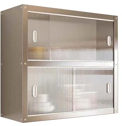 Armario de Cocina Almacenaje de Acero Inoxidable Armario Pared Colgante con Puertas Correderas de Acrílico para Cocina, Garaje, Taller, Restaurante, Lavandería(50 * 30 * 70cm/19.7 * 11.8 * 27.6in)