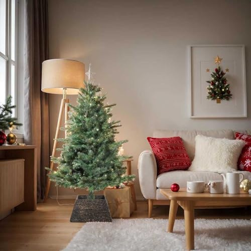 INLIFE Collier de Sapin de Noël Noir 50 x 50 x 25 cm Jacinthe d'eau