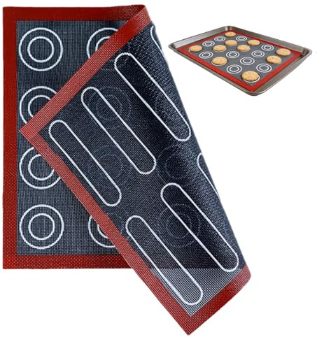 1 tappetino da cucina in silicone, forno micro perforato in silicone, tappetino da forno antiaderente, tappetino per biscotti, resistente al calore e riutilizzabile per macaron, soffiato 40 x 30 cm.