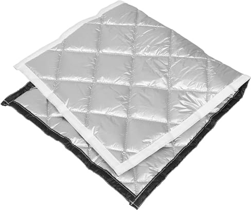 Schalldämpfender Vorhang 119x79cm für Fenster und Türen | Oxford Gewebe, Verdunkelung und Wärmeisolierung, Silber, für Schlafzimmer, Licht und Schall