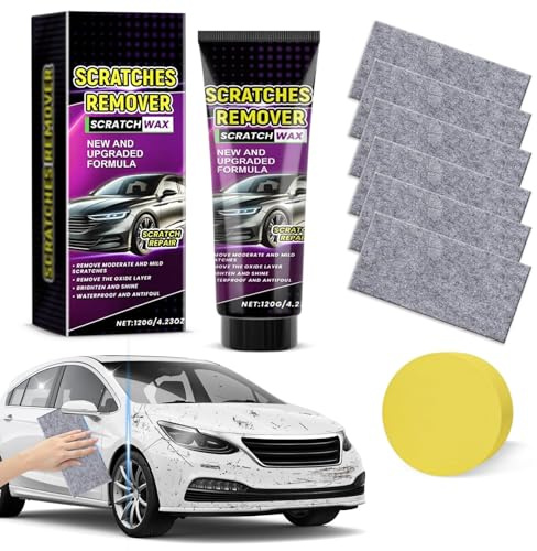 Nano Tuch Auto Kratzer Entferner, 2026 Neues Auto Kratzer Reparaturpaste Kit, Kratzer Reparatur Paste Polierwachs mit Nano Tuch und Schwammball, Autolack Reparatur Polieren Paste (B)