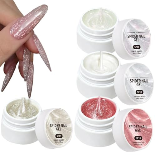 Gel de Uñas Araña 8 Mililitros el Diseño Artístico con Dibujo Elástico de | Pintura para Uñas Para Bodas y Salones Belleza Hogar Diario en Tiendas y