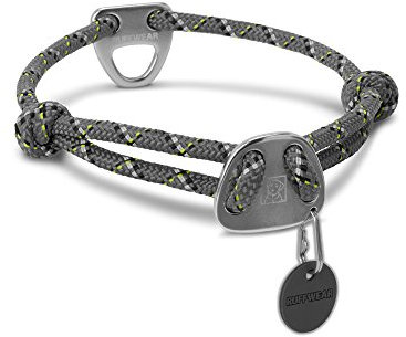 Ruffwear Seil-Halsband für Hunde, Große bis sehr große Hunderassen, Größenverstellbar, Reflektorstreifen, Größe: L (51-66 cm), Grau (Granite Grey), Knot-a-Collar, 25602-0352026
