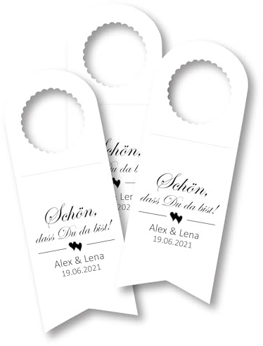 Flaschenanhänger Geschenkanhänger Tags Etiketten Anhänger, Papieranhänger Hochzeit Taufe Kommunion Konfirmation Taufe Geburtstag