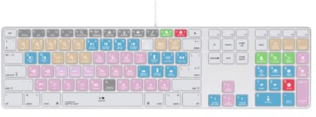 MMDW Avid Pro Tools Shortcuts Extended Layout Silicone Keyboard Protective Cover Skin for iMac G6 Aluminum Wired Keyboard MB110B/B (A1243) Numeric Keypad EU/US Version