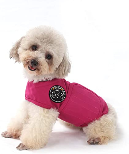 Hund ångestlindrande rock, lätt omlottad ångestjacka skjorta för ångestiga husdjur håll lugnande komfort (rosenröd, XS)