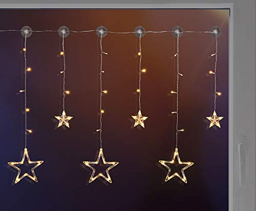 Benelando 63 LED Lichterkette mit Sternen für den Innenbereich Lichterschlauch Weihnachten
